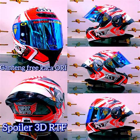 Jual Helm Kyt Tt Course New Motif Super Mario Spoiler 3d Rtf 100 Ori