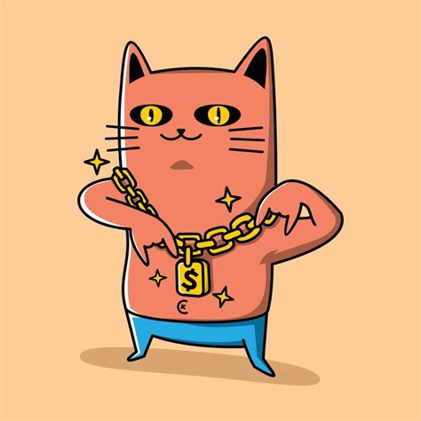 cute cat illustration in hip hop style 9921889 Vector Art at Vecteezy