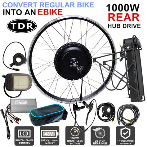 48v 1000w Battery Electric Bike Conversion Ebike Motor 26 Rear Wheel