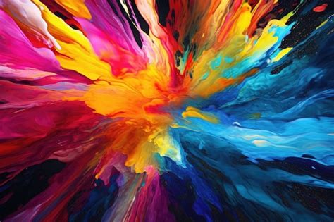 Premium AI Image | A colorful explosion of paint