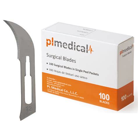 PL Medical Stainless Steel Scalpel Blades Sterile 12 100 Bx Fits