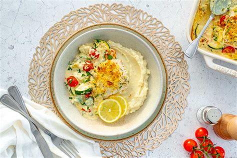 Kabeljauw In De Oven Met Mosterd Roomsaus Kokerellen