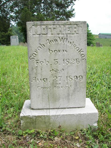 Sarah Ann Estes Estice Whiteaker Find A Grave Gedenkplek