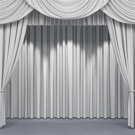 Premium Photo | White curtains on a stage background