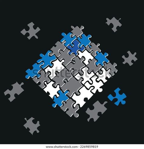 Jigsaw Puzzle Missing Pieces Vector Illustration Stock Vector Royalty