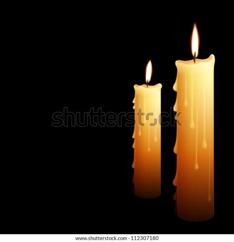 Illustration Beautiful Burning Candle Melted Wax Stock Vector (Royalty ...