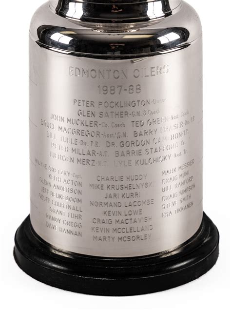 Lot Detail - Edmonton Oilers 1987-88 Stanley Cup Championship Trophy (13")