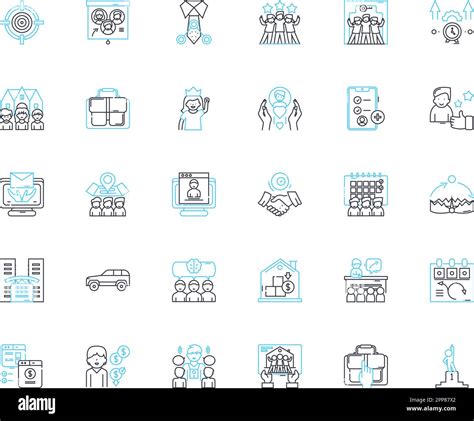 Executive Roles Linear Icons Set Leadership Decision Making