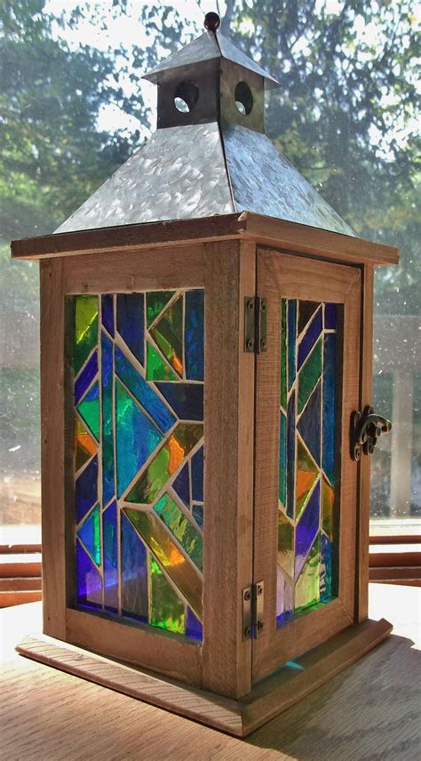 Stained Glass Mosaic Lantern Light Candleholder Etsy