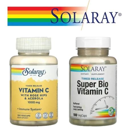 Solaray Timed Release Vitamin C Rose Hips Super Bio Vitamin C