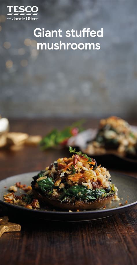 Cheesy stuffed mushrooms with leek mash | Tesco Real Food | Recipe