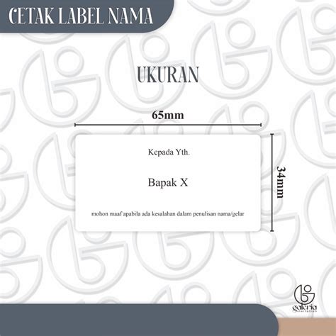 Jual Cetak Label Nama Tamu By Galeria Invitation Shopee Indonesia