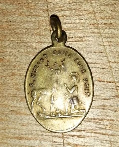 ANCIENNE MÉDAILLE RELIGIEUSE Saint Hubert priez pour nous et Saint Roch