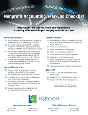 Fillable Online Nonprofit Accounting Year End Checklist Fax Email Print