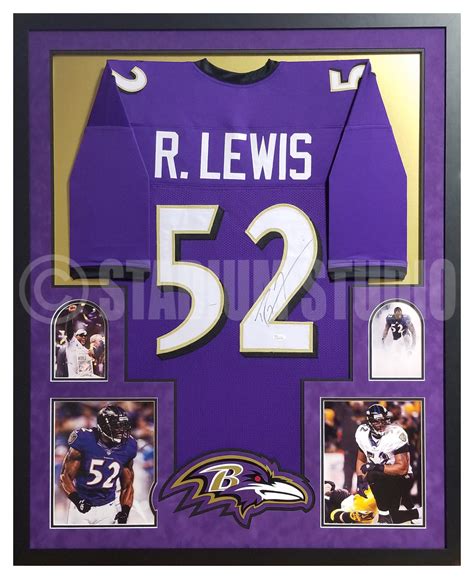 Ray Lewis Autographed Framed Ravens Purple Jersey - The Stadium Studio