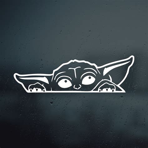 Baby Yoda Grogu Peeking Vinyl Decal Sticker Star Wars Etsy Canada