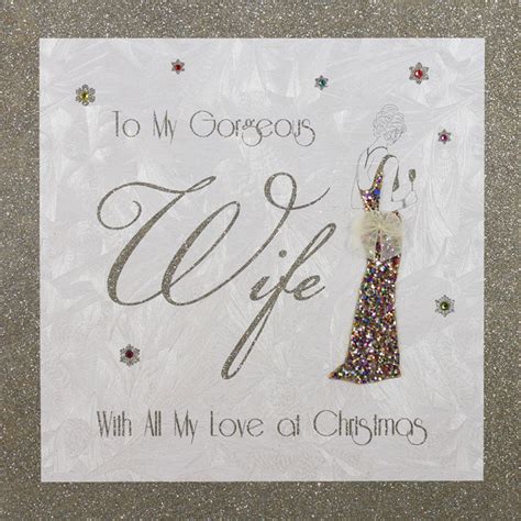 To My Gorgeous Wife Large Handmade Christmas Card Lat3 Tilt Art