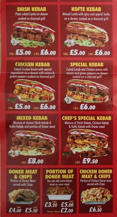 Menu At Saray Kebab House Pizzeria Wrexham