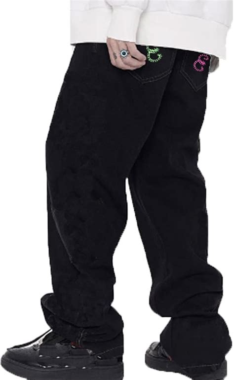 Jeans Hip Hop Para Hombre Pantalones Vaqueros Lavados Holgados De Moda