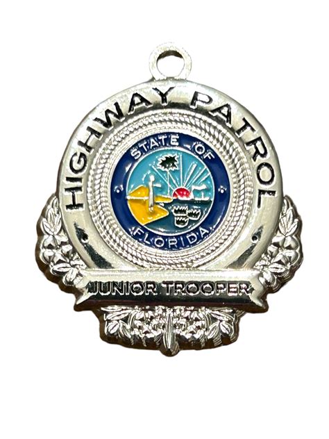 Florida Highway Patrol Junior Trooper Dog Collar Badge Charm Emblem Fh