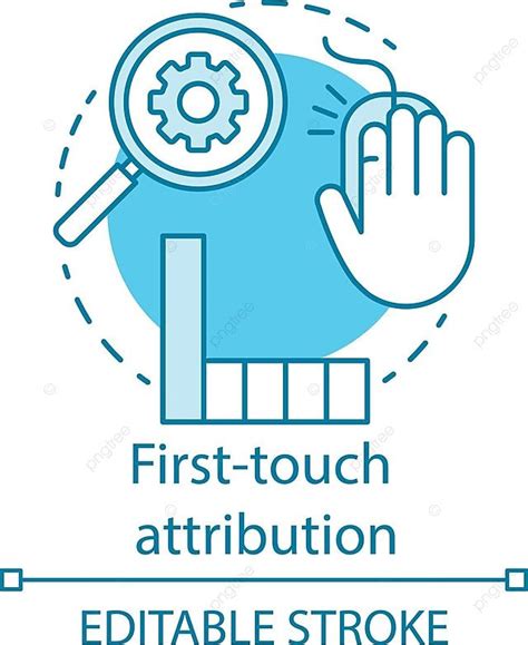 Blue Icon For Firsttouch Attribution In Digital Marketing Vector