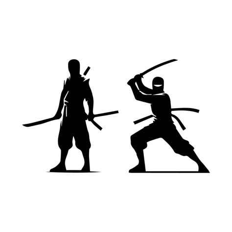 silhouette of ninja on a white background 48073231 Vector Art at Vecteezy