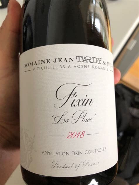 2019 Domaine Jean Tardy et Fils Fixin La Place France Burgundy Côte