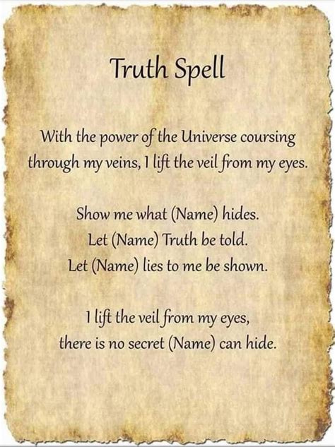 Truth Spell Witch Spells Witchcraft Truth Spell Witchcraft Spell