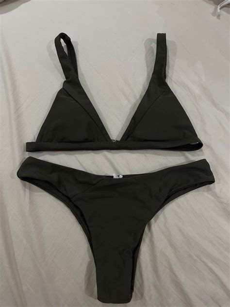 Army Green Bikini Women S Fashion Swimwear Bikinis Swimsuits On Carousell