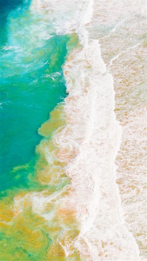 Aerial view Wallpaper 4K, Beach, Ocean, Waves, Coastline