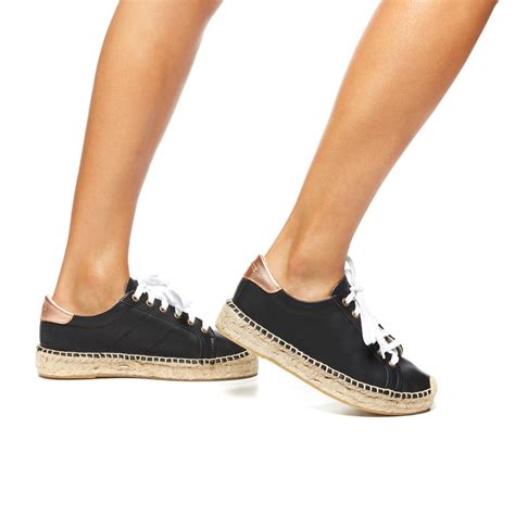 Soludos Platform Tennis Sneaker in Leather Black (Black) - Lyst