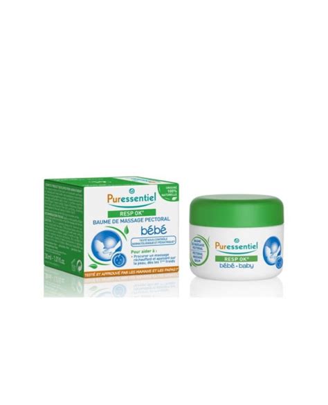 Puressentiel Resp Ok Baume de massage pectoral bébé pot de 30 ml