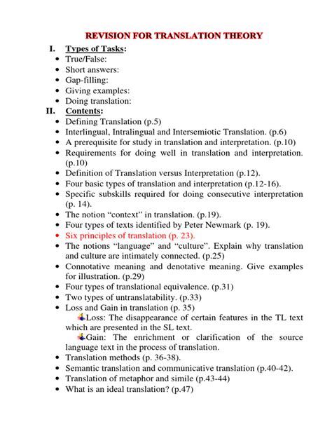 Revision For Translation Theory Pdf