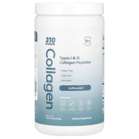 310 Nutrition, Collagen, пептиды коллагена типа 1 и 2, без вкусовых ...