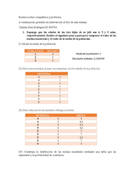 Foro 1 Estadistica inferencial Buenas noches compañeros y profesora