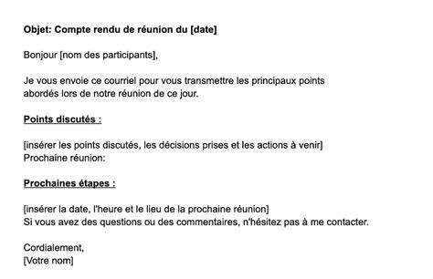 Modèle de compte rendu de réunion 5 astuces efficaces exemples