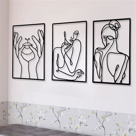 Chengu Pieces Metal Minimalist Abstract Woman Wall Art Line Drawing