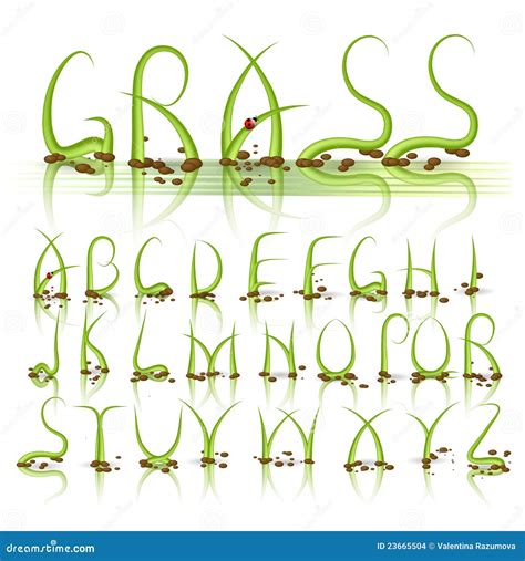 Green Grass Vector Alphabet Stock Vector Illustration Of Abstract