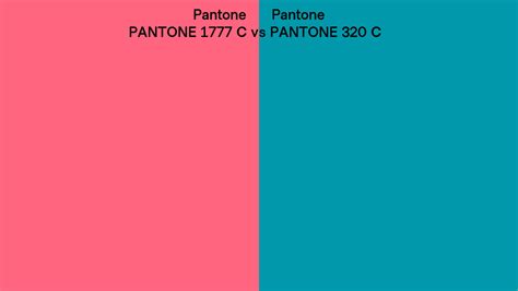 Pantone 1777 C Vs PANTONE 320 C Side By Side Comparison