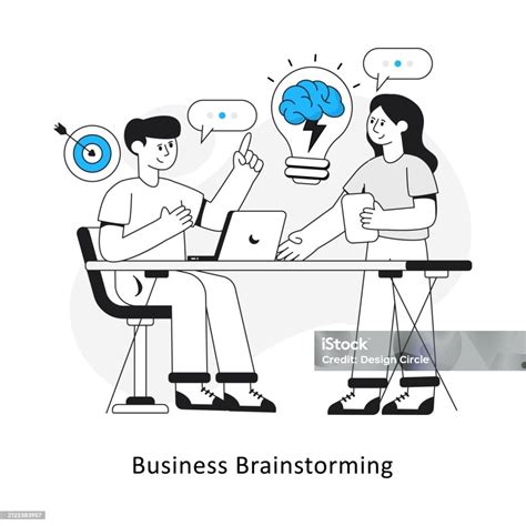 비즈니스 브레인 스토밍 플랫 스타일 디자인 벡터 일러스트 레이 션 스톡 일러스트 검색 엔진에 대한 스톡 벡터 아트 및 기타