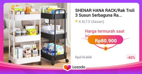 SHENAR HANA RACK Rak Troli 3 Susun Serbaguna Rak Salon Organizer Rack