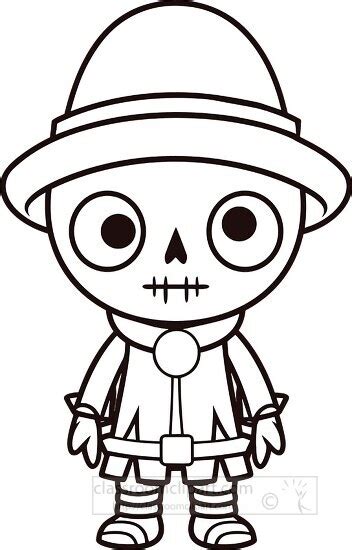 Halloween Clipart Black White-scary halloween character black outline ...