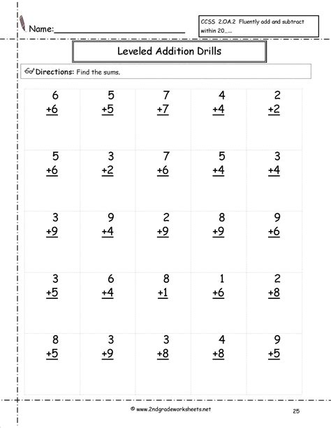 Printable Second Grade Math Worksheets To Free Download - Math - Free ...