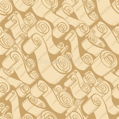 Vintage Ribbons And Scrolls Wallpaper Seamless Pattern Stock Vector