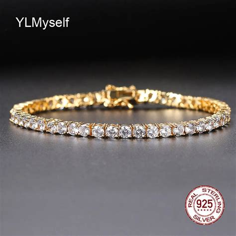 Pulsera De Tenis De Plata Aut Ntica Pura De 15 21CM Joyer A Pav De 3mm