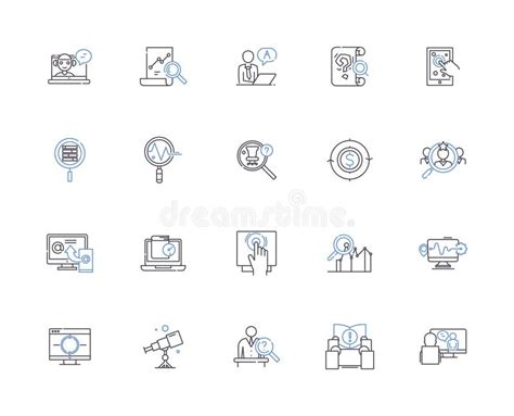 Research And Experimentation Line Icons Collection Hypothesis Data