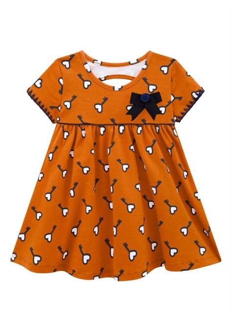 Vestido Infantil Laranja Kyly