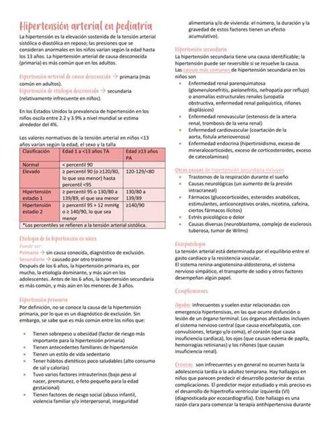 Hipertensi N Arterial En Pediatr A Montserrat Hern Ndez Udocz