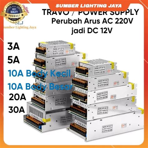 Jual COD READY STOK TRAFO LED STRIP 12V 3A 5A 10A 20A 30A POWER