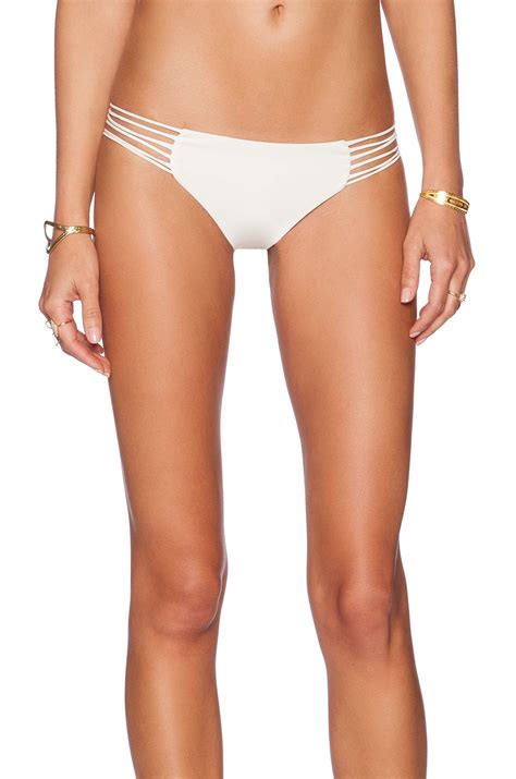 Mikoh Swimwear Kapalua String Side Bikini Bottoms In White Lyst